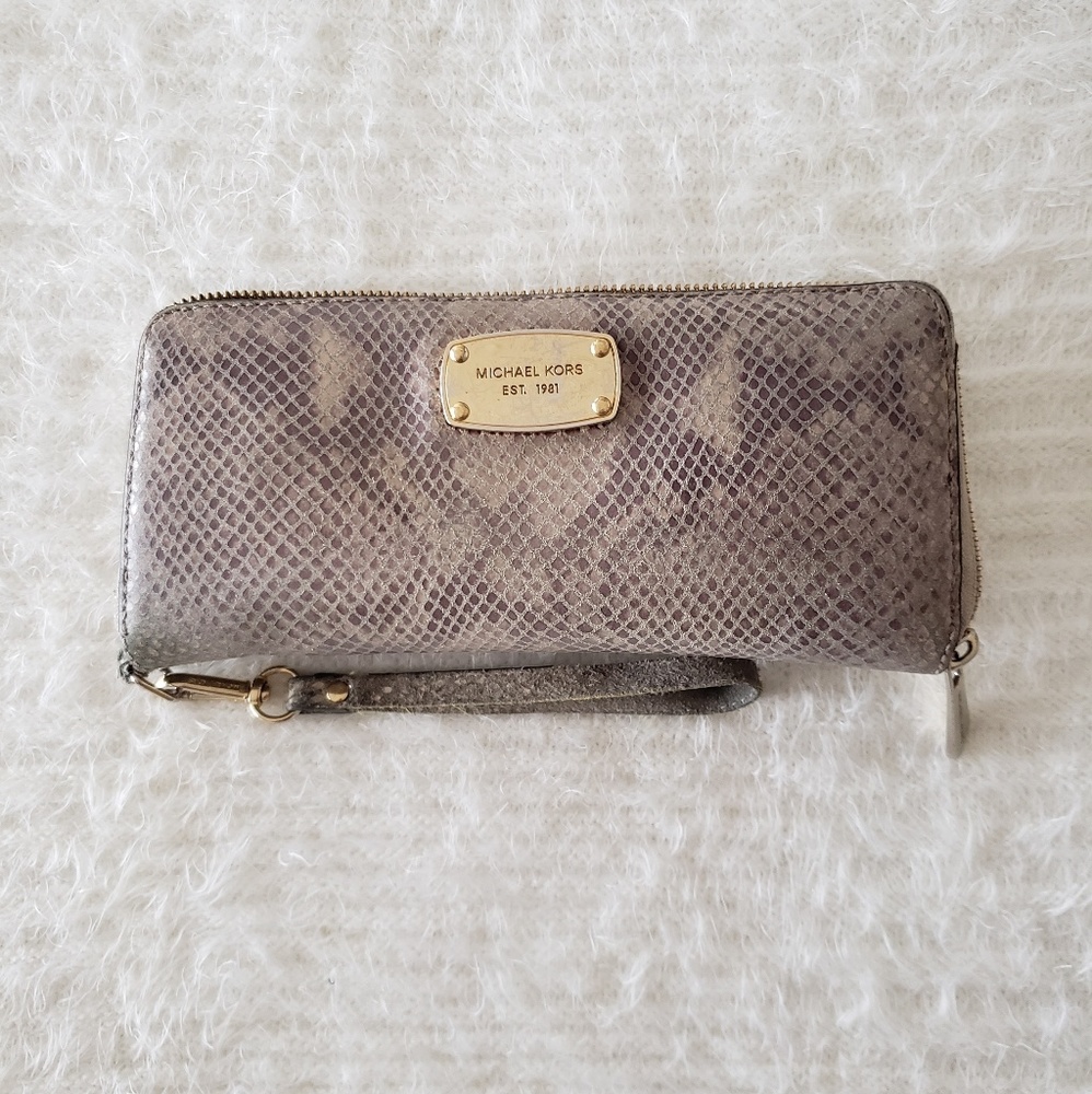 Michael Kors Snakeskin Wristlet Wallet